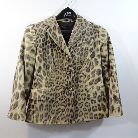 TALBOTS Kate Fit Petite Career Leopard Blazer Coat Jacket Size 6P NEW $189 - Picture 1 of 8